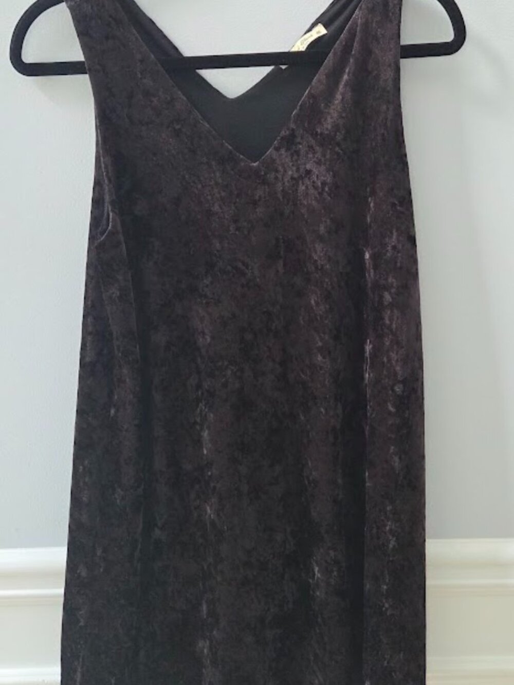 Black Crushed Velvet Mini Dress